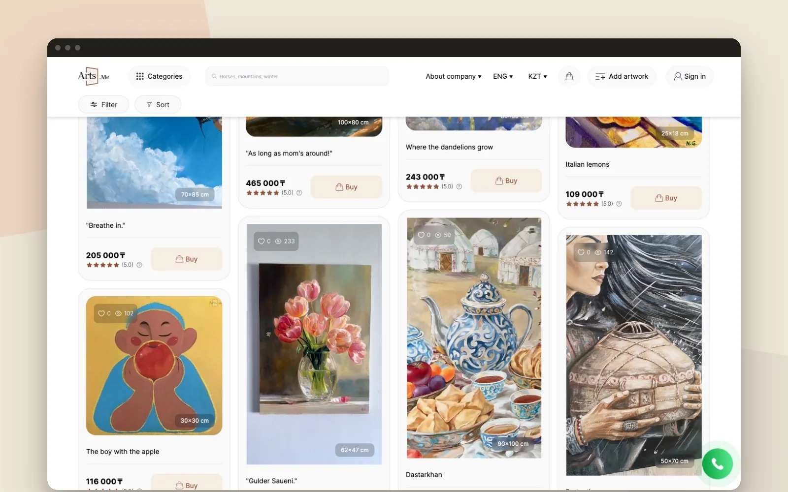 A marketplace for original paintings